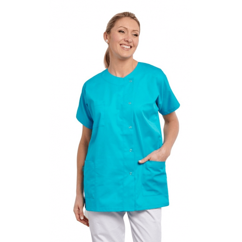 Turquoise Medical Blouse – Fresh, Functional, and Professional