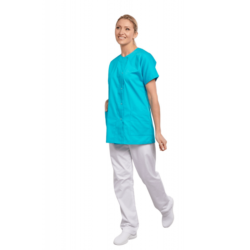 Turquoise Medical Blouse – Fresh, Functional, and Professional