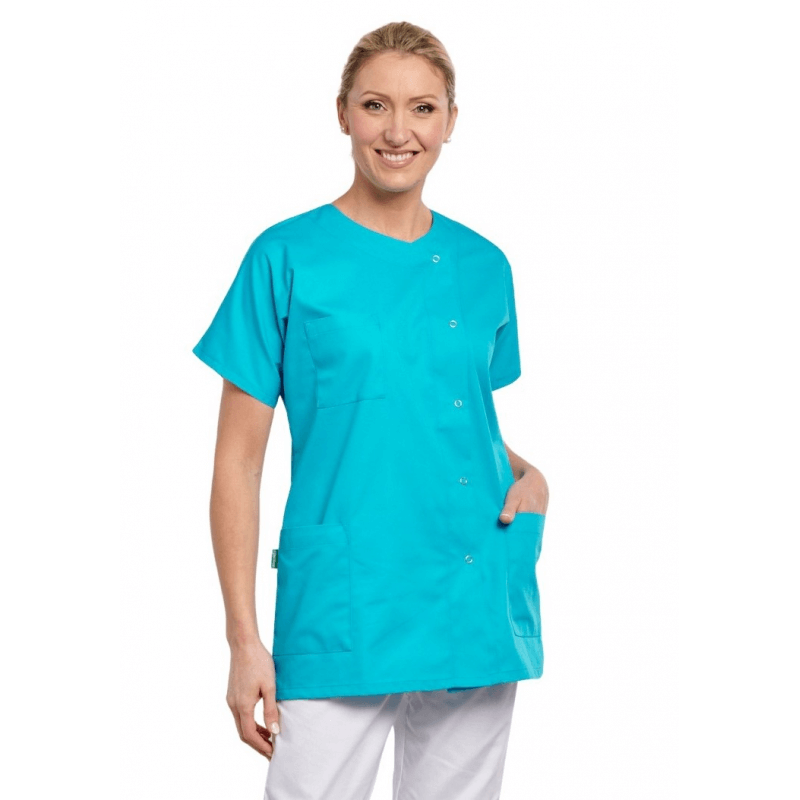 Turquoise Medical Blouse – Fresh, Functional, and Professional