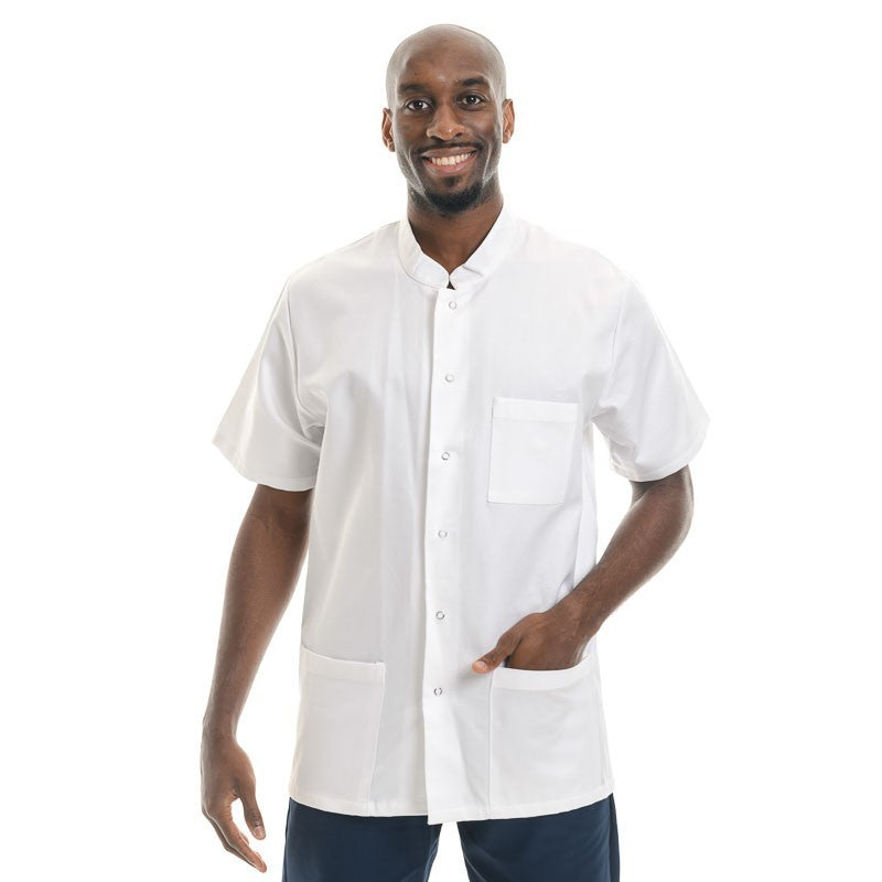 Men’s White Medical Blouse – Professional Comfort for Everyday Care