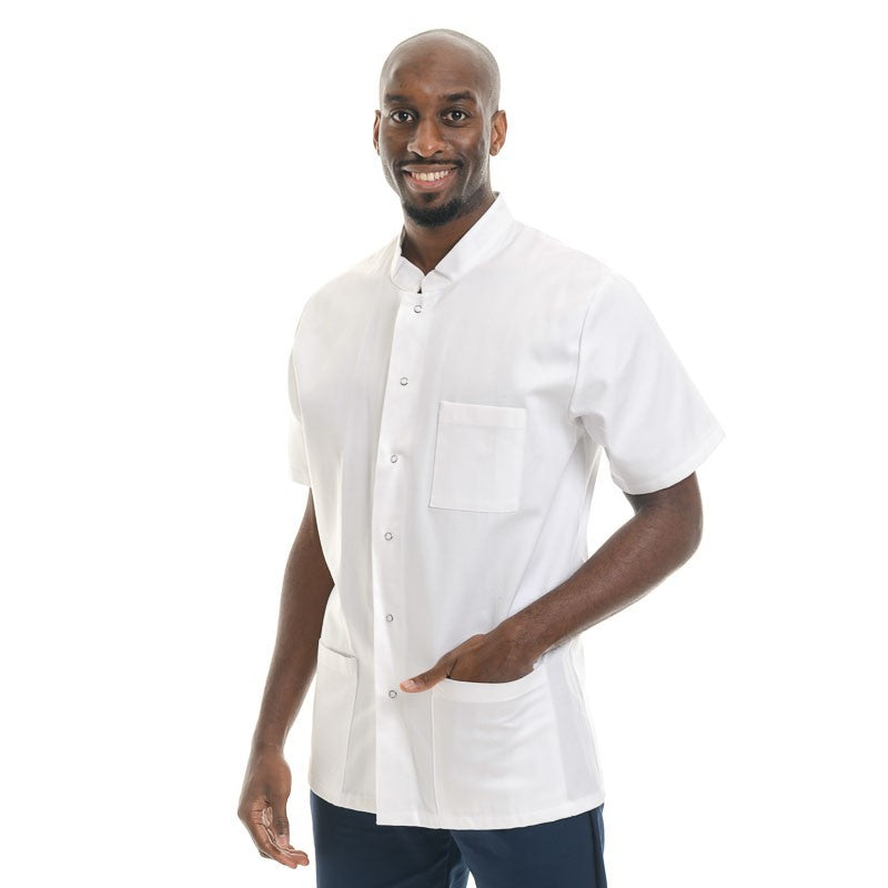Men’s White Medical Blouse – Professional Comfort for Everyday Care