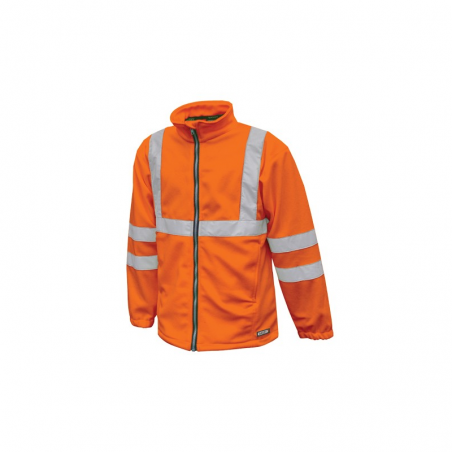 High-Visibility Orange Polar Fleece Jacket – Warmth & Safety for Professionals